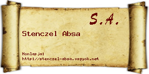 Stenczel Absa névjegykártya